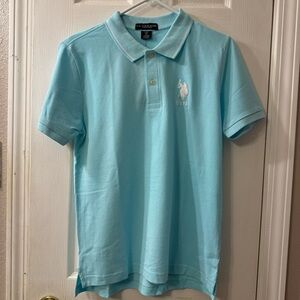 U. S. POLO ASSN short sleeves with collar Tshirt XXL for kids light blue